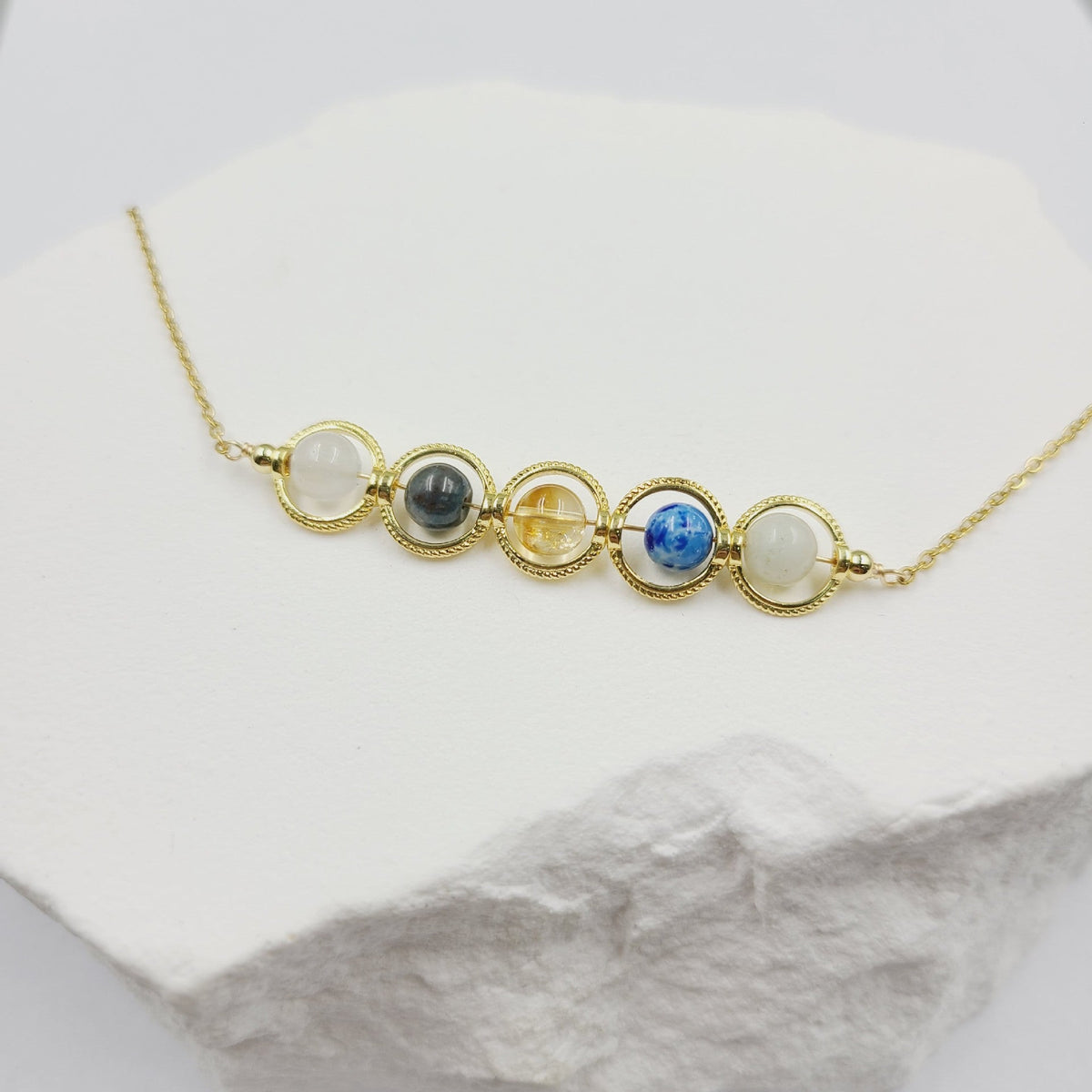 Dainty Handmade Zodiac Stones Necklace