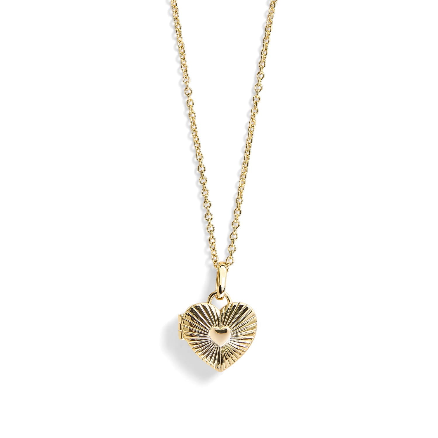 Personalized Fluted Heart Locket Necklace