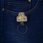 Vintage Cowboy Letter Initial Tag Keychain