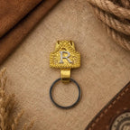 Vintage Cowboy Letter Initial Tag Keychain