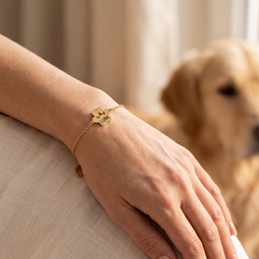 Custom Paw Name Bracelet
