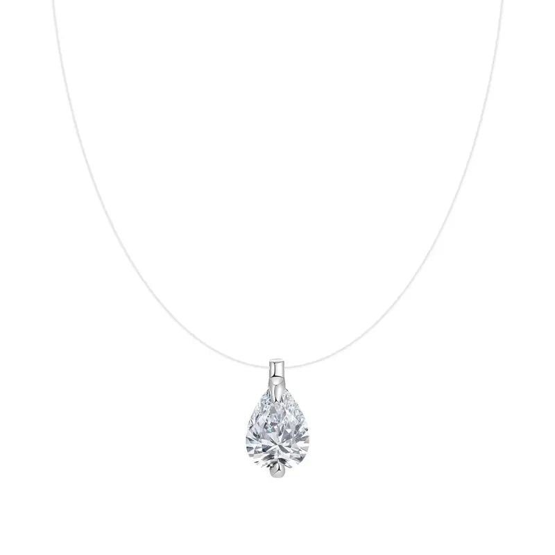 Collana con diamante fluttuante e chiusura invisibile