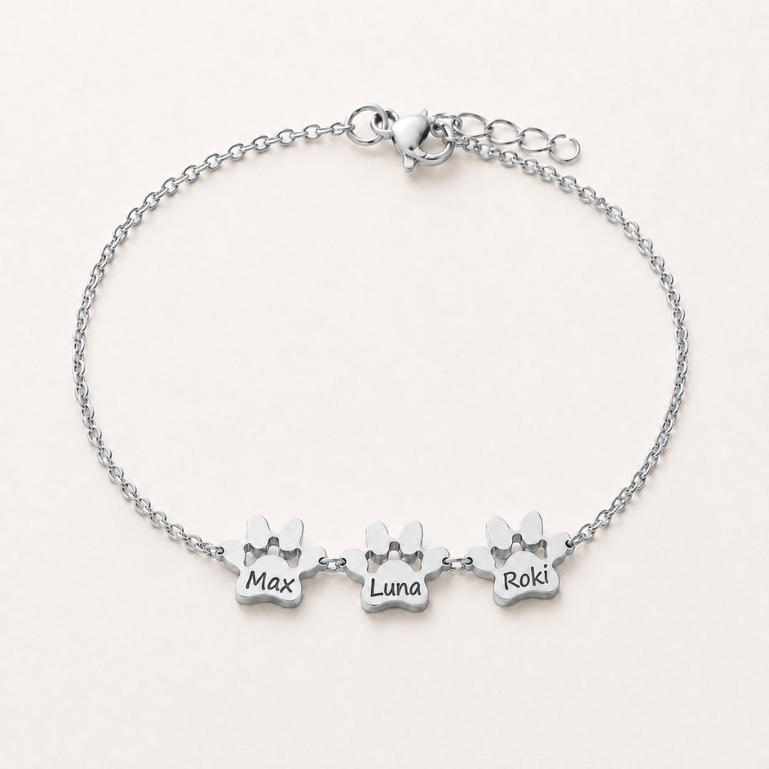 Custom Paw Name Bracelet