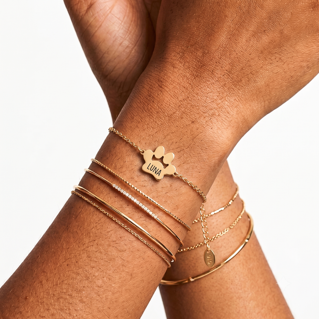 Custom Paw Name Bracelet