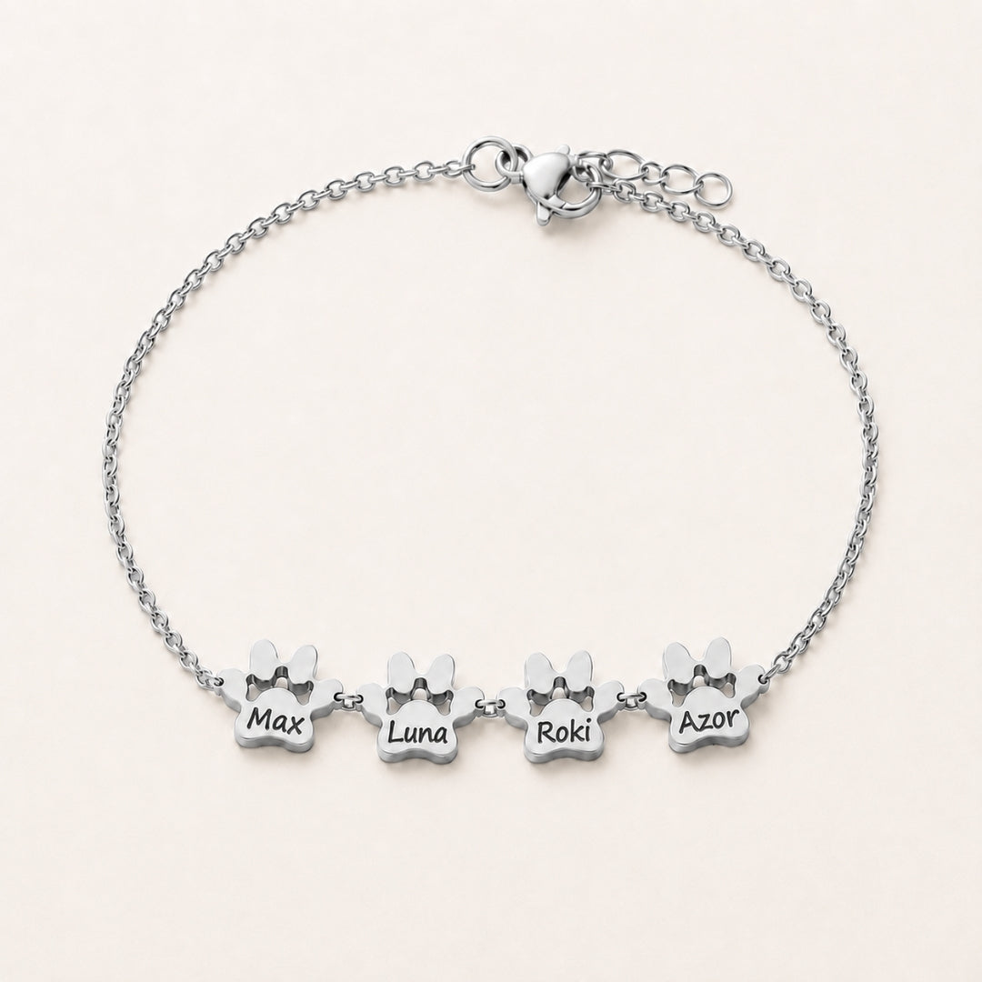 Custom Paw Name Bracelet