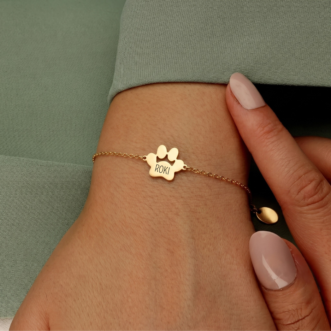 Custom Paw Name Bracelet