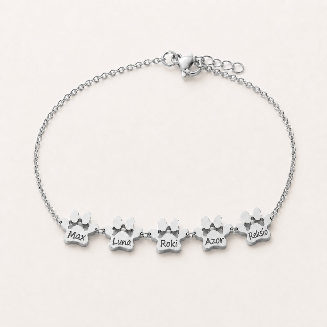 Custom Paw Name Bracelet