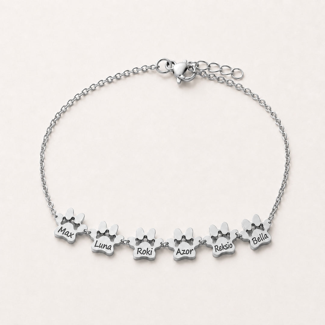 Custom Paw Name Bracelet