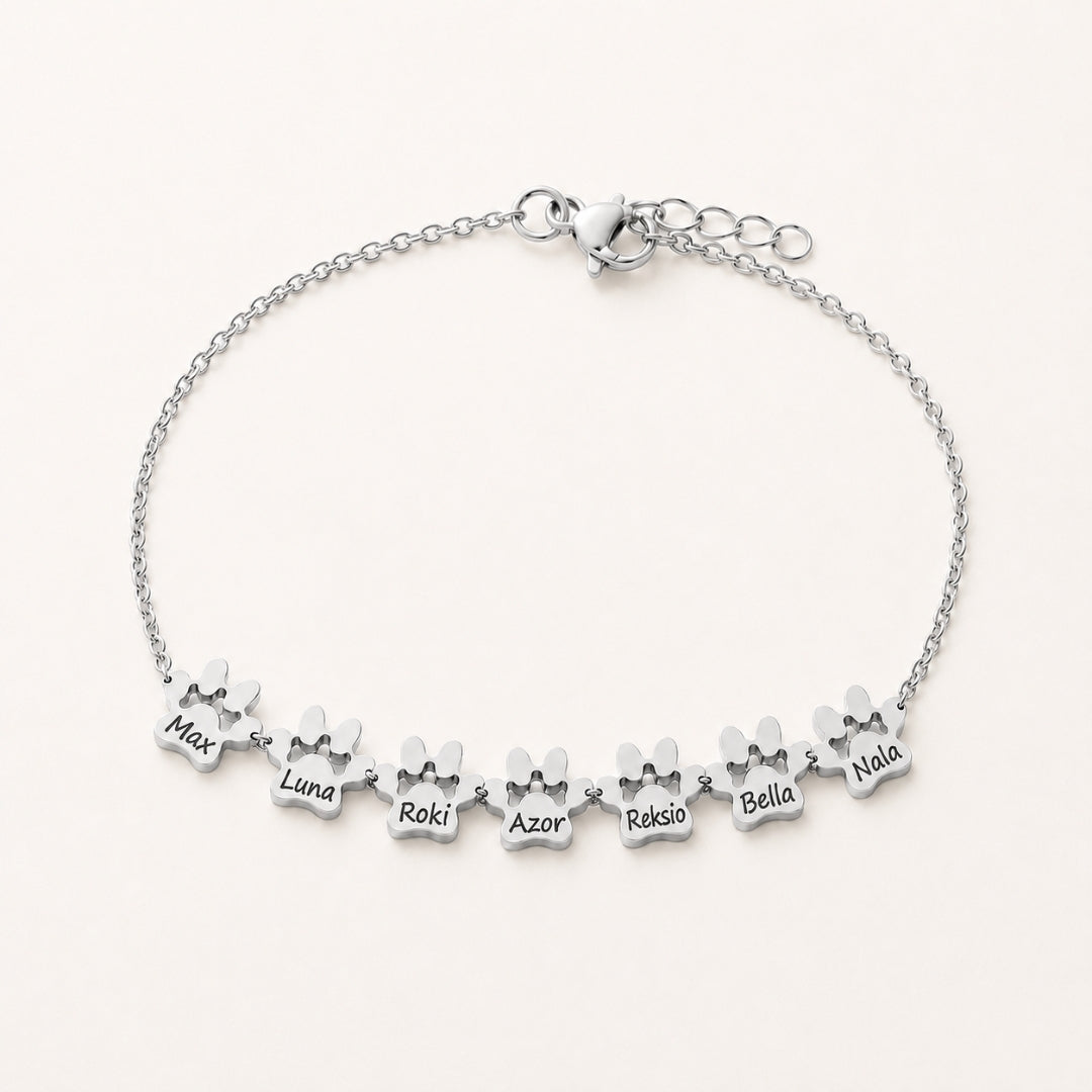 Custom Paw Name Bracelet