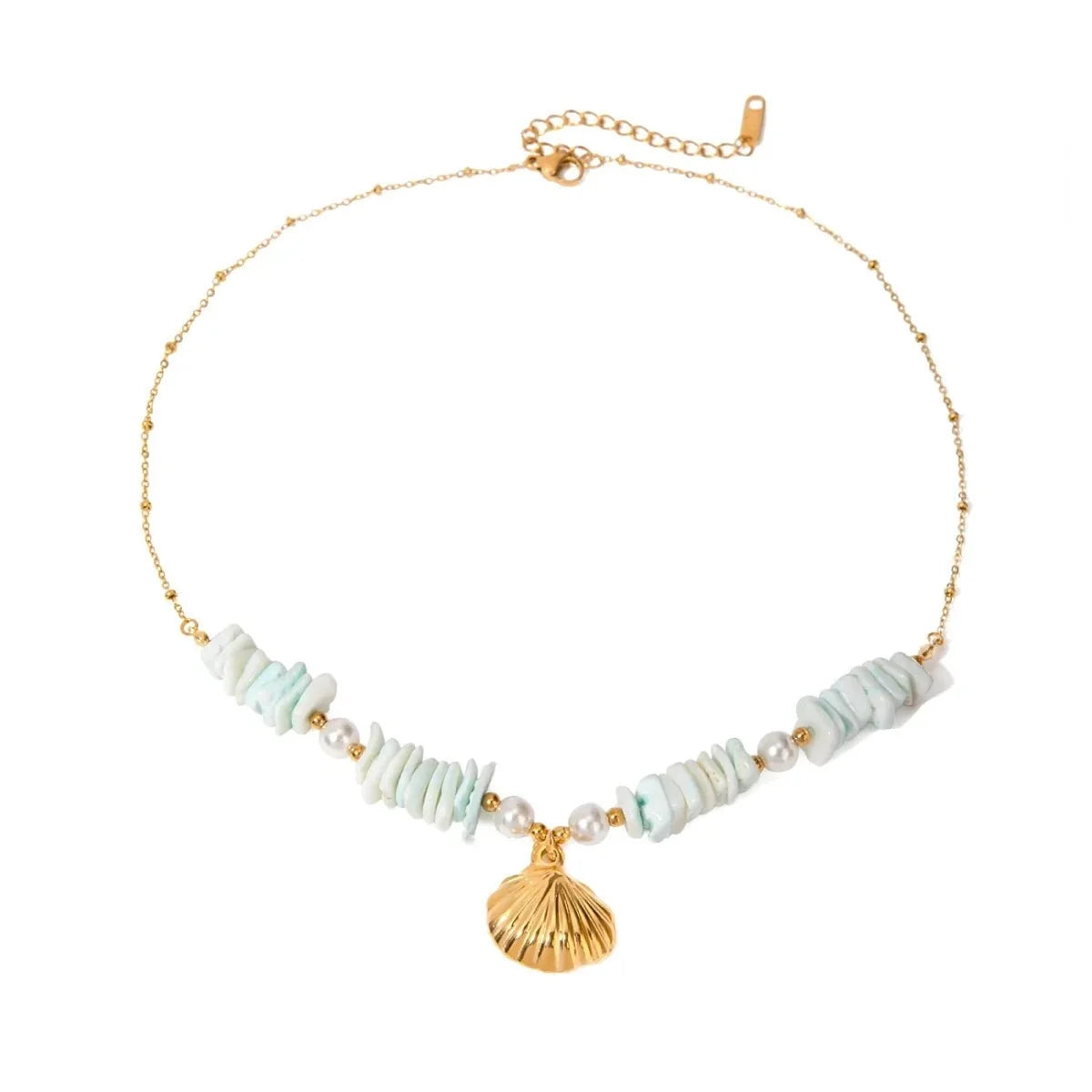 Collane boho con conchiglia marina oceanica in oro 18k