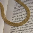 18k Layered Gold Mesh Choker Necklace and Bracelet