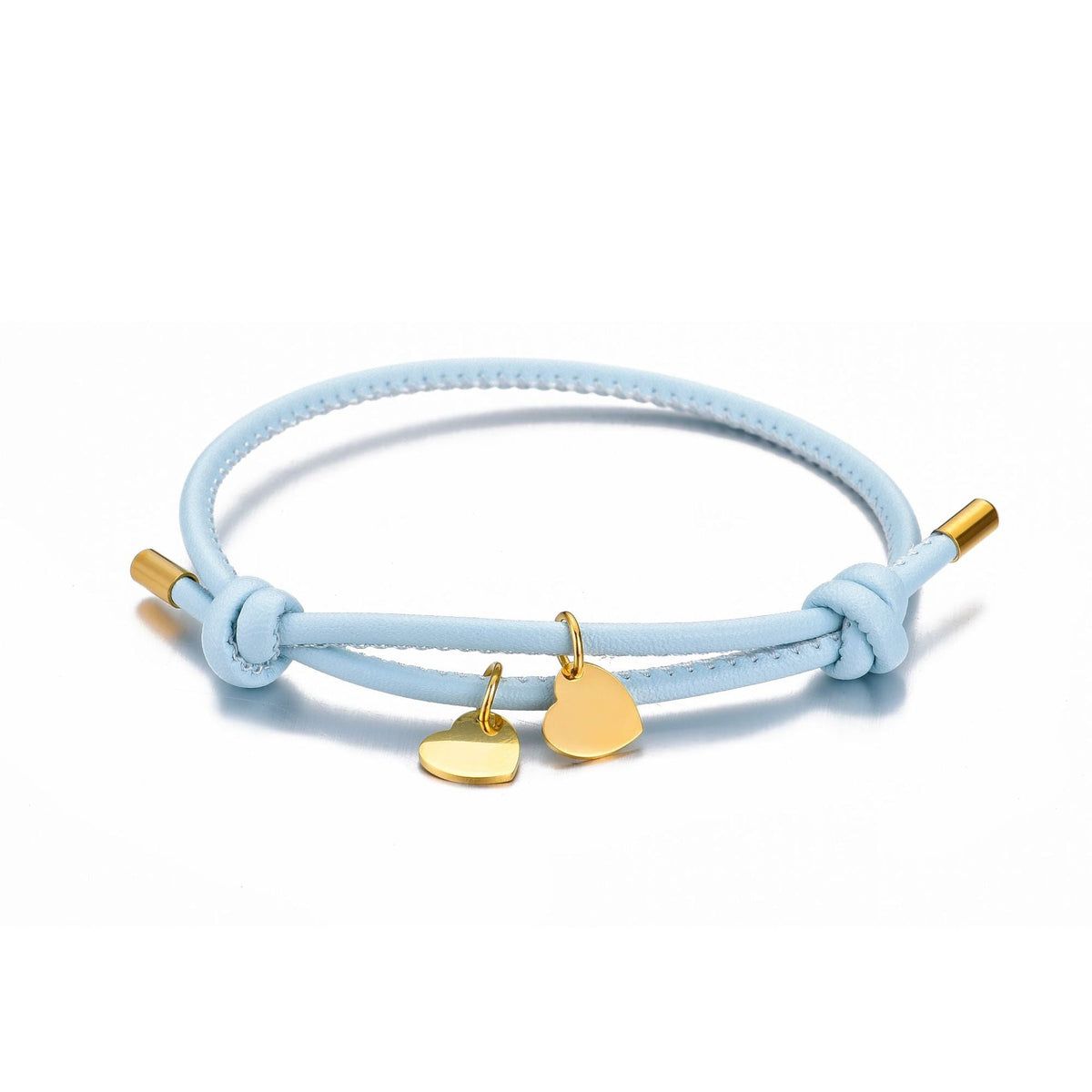 Bracelet 18 carats personnalisé en cuir avec breloque cœur