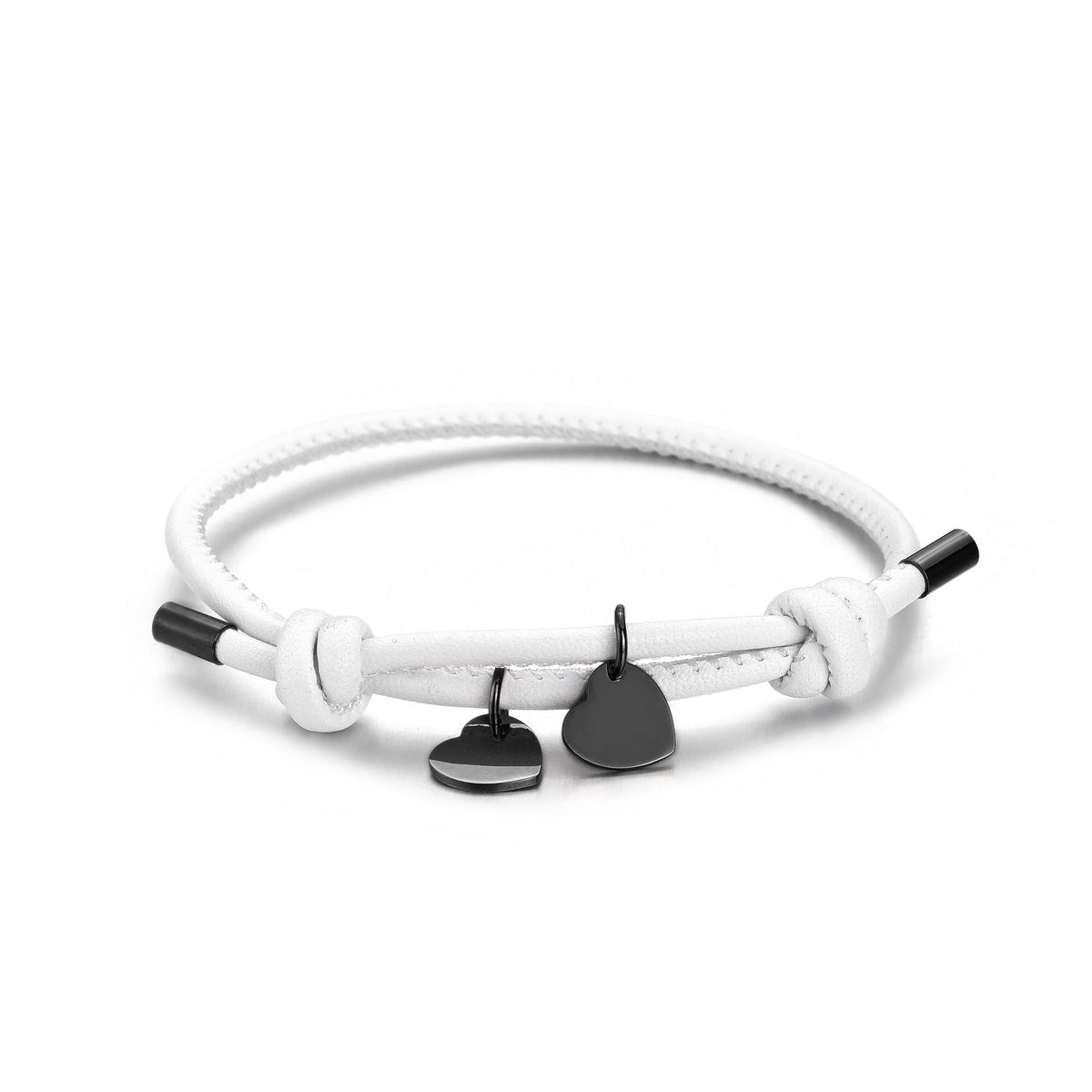 Bracelet 18 carats personnalisé en cuir avec breloque cœur