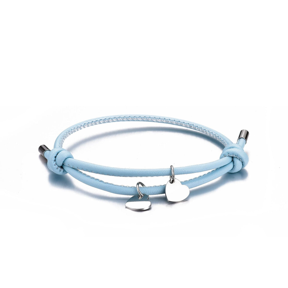 Bracelet 18 carats personnalisé en cuir avec breloque cœur