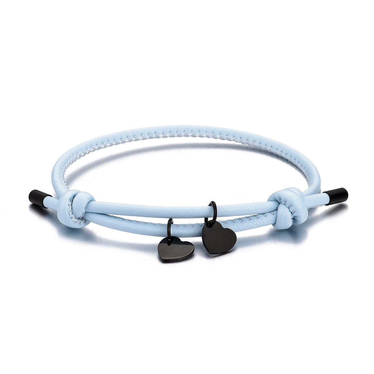Bracelet 18 carats personnalisé en cuir avec breloque cœur