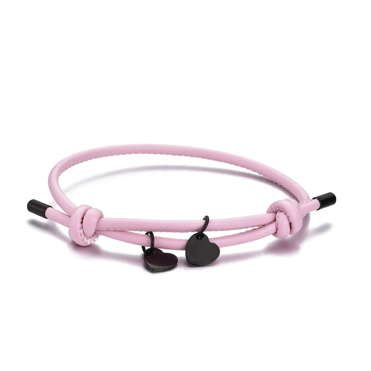 Bracelet 18 carats personnalisé en cuir avec breloque cœur
