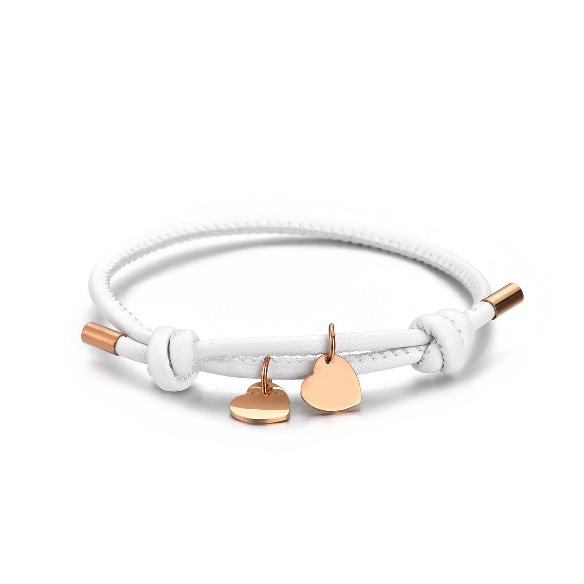 Bracelet 18 carats personnalisé en cuir avec breloque cœur