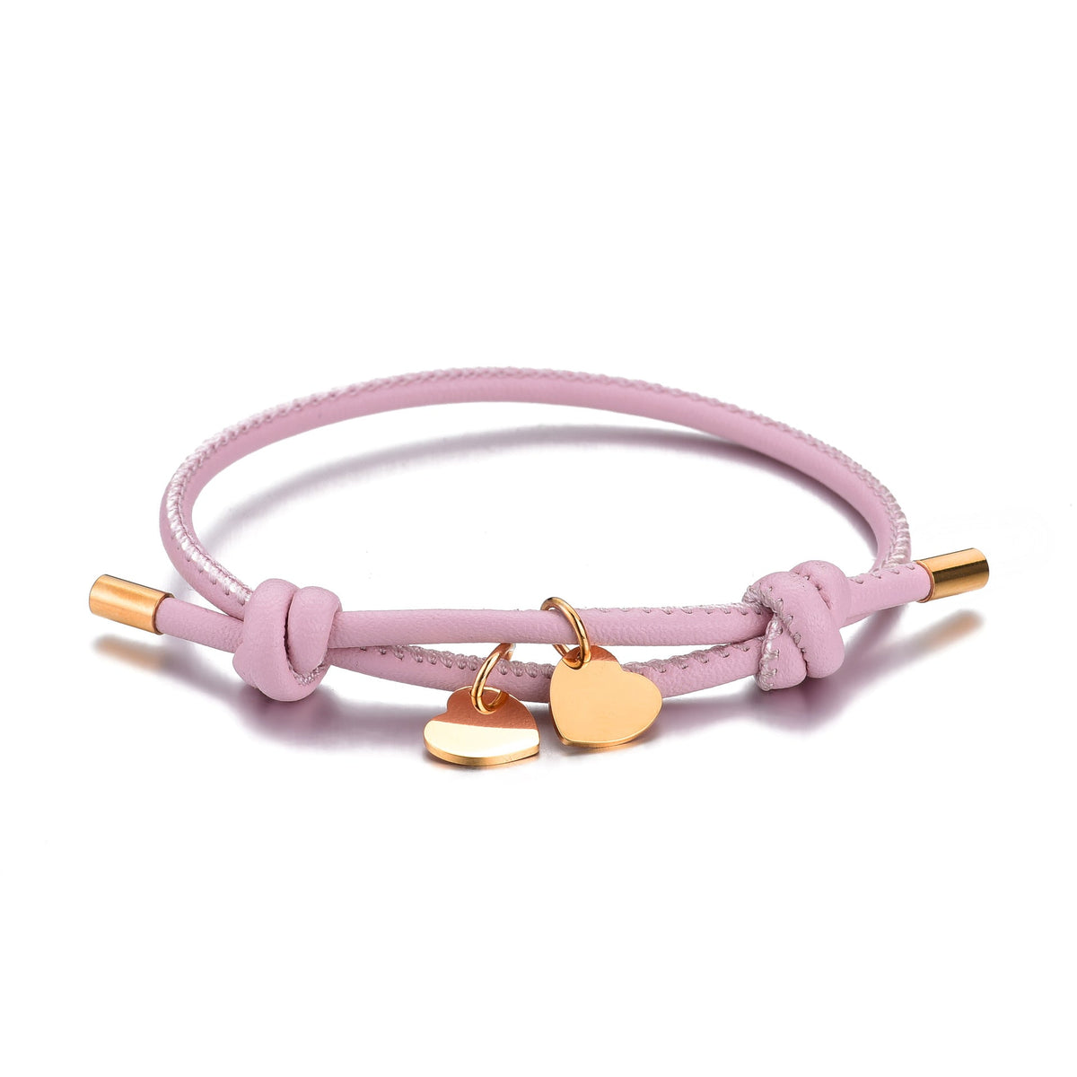 Bracelet 18 carats personnalisé en cuir avec breloque cœur