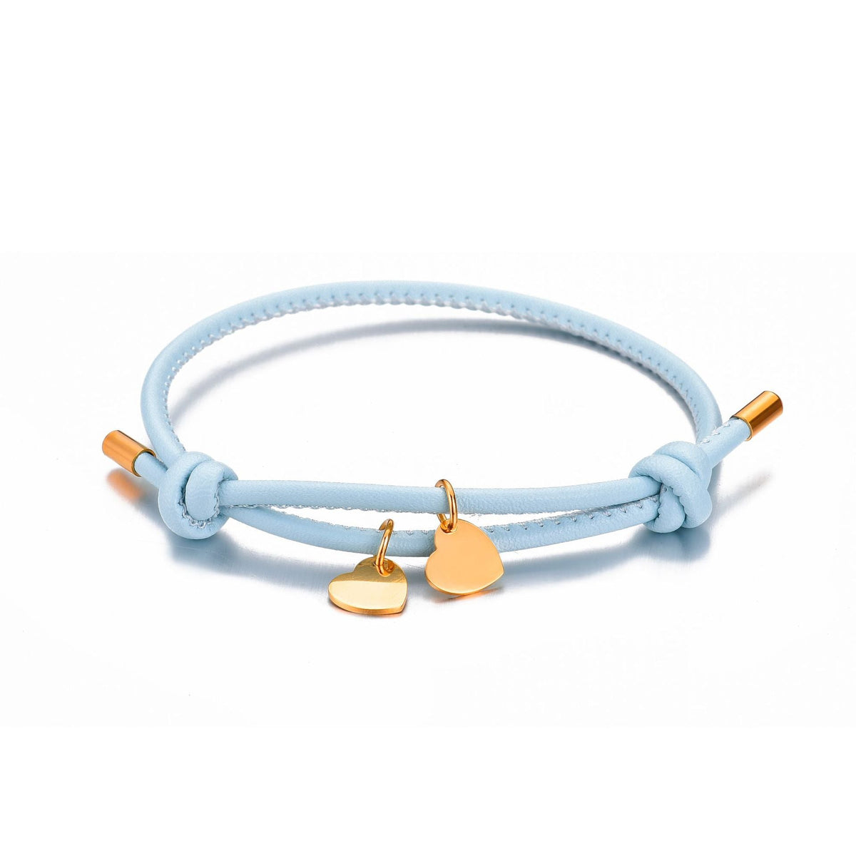 Bracelet 18 carats personnalisé en cuir avec breloque cœur