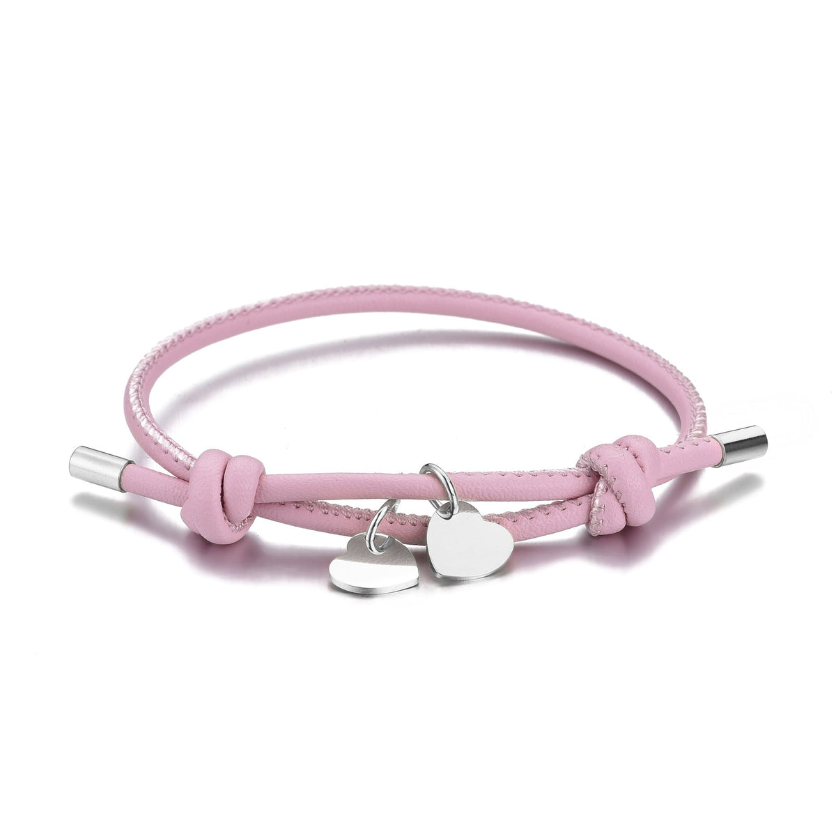 Bracelet 18 carats personnalisé en cuir avec breloque cœur