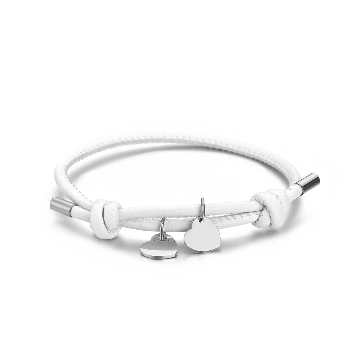 Bracelet 18 carats personnalisé en cuir avec breloque cœur