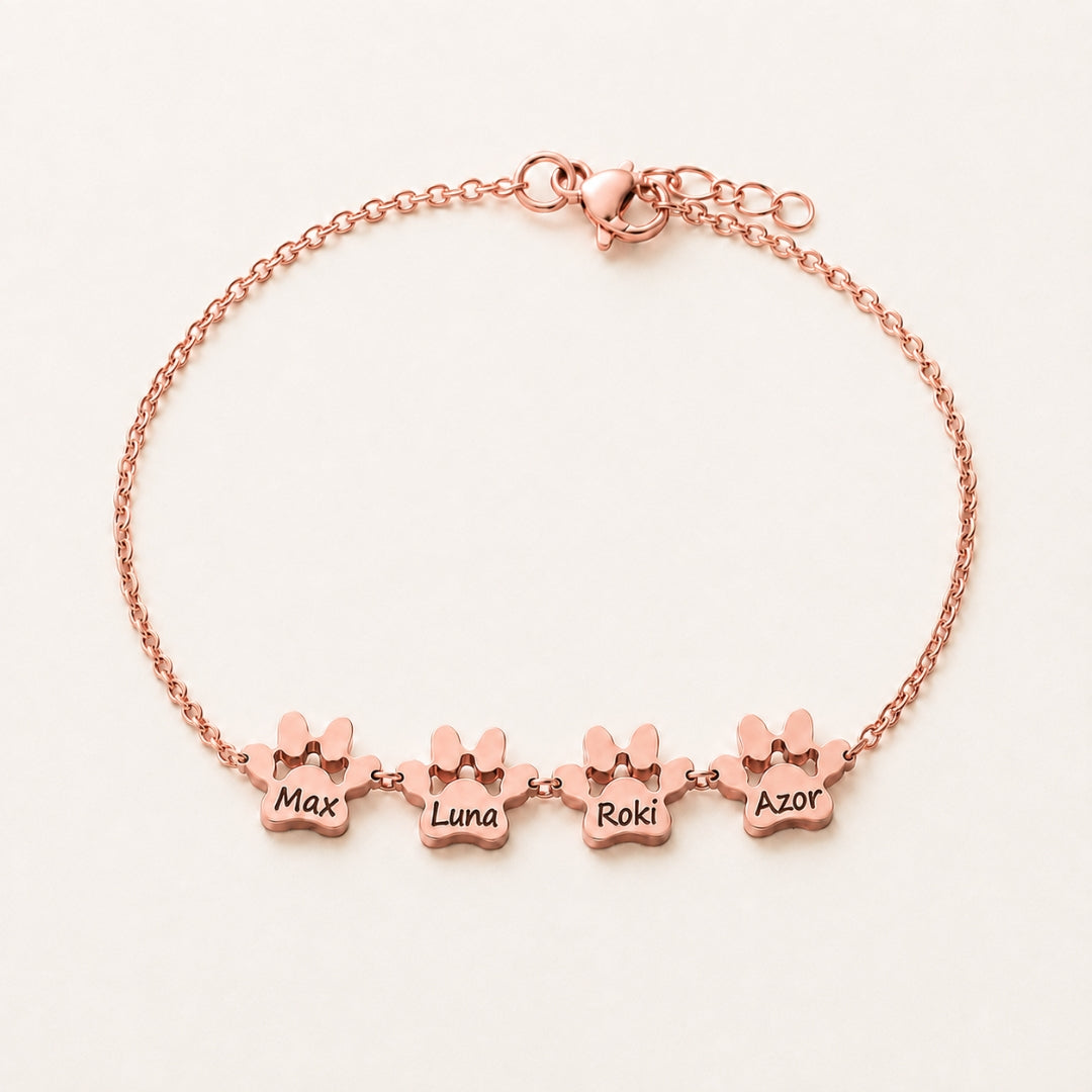 Custom Paw Name Bracelet