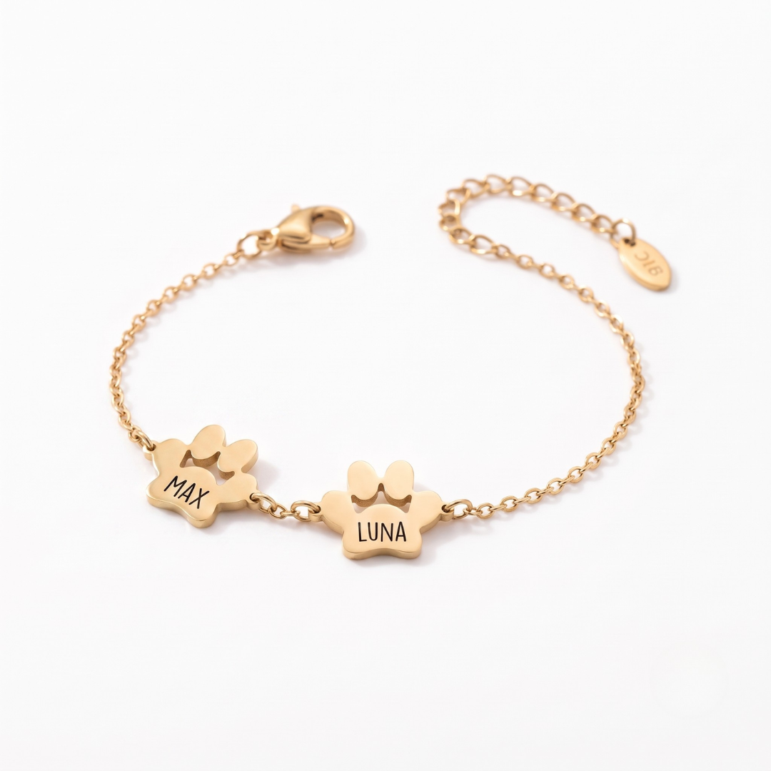 Custom Paw Name Bracelet