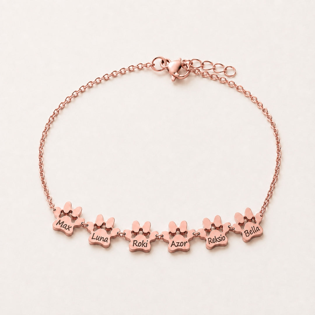 Custom Paw Name Bracelet