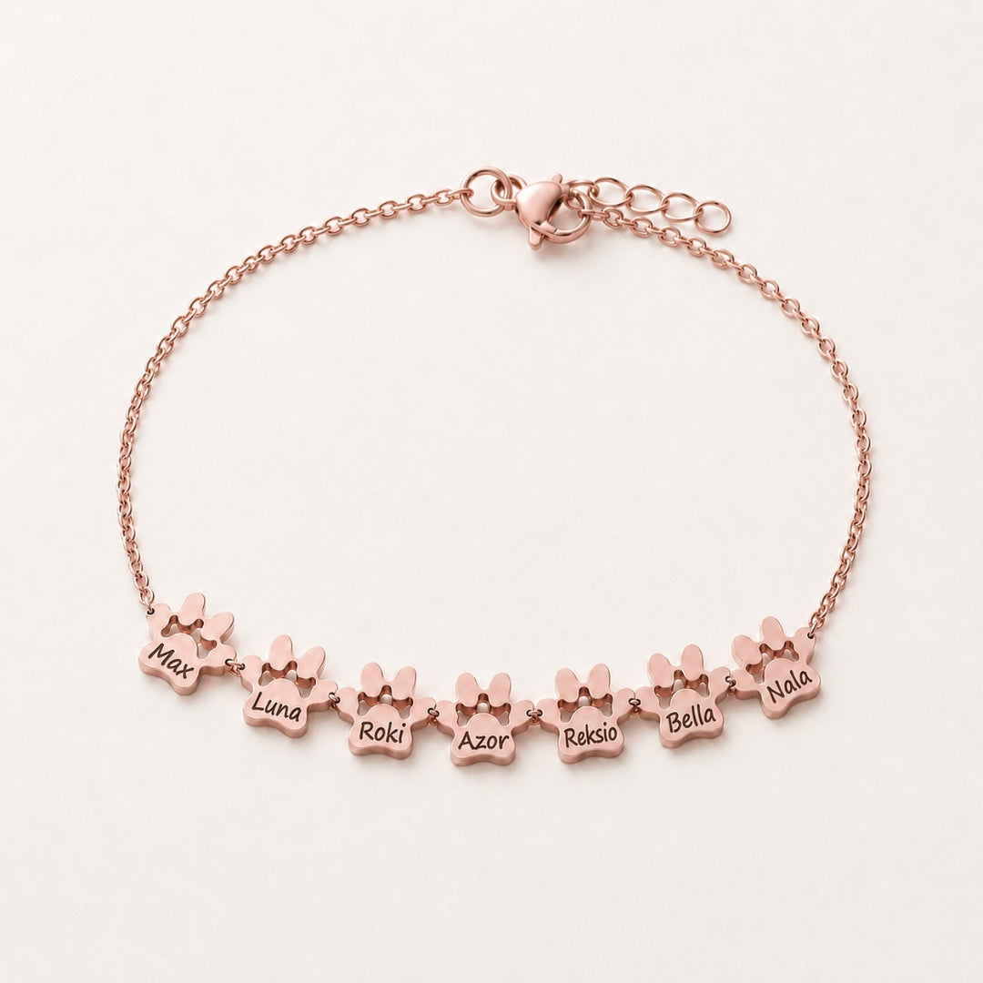 Custom Paw Name Bracelet