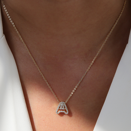 Dazzling Diamond Initial Necklace