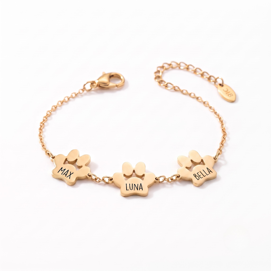 Custom Paw Name Bracelet