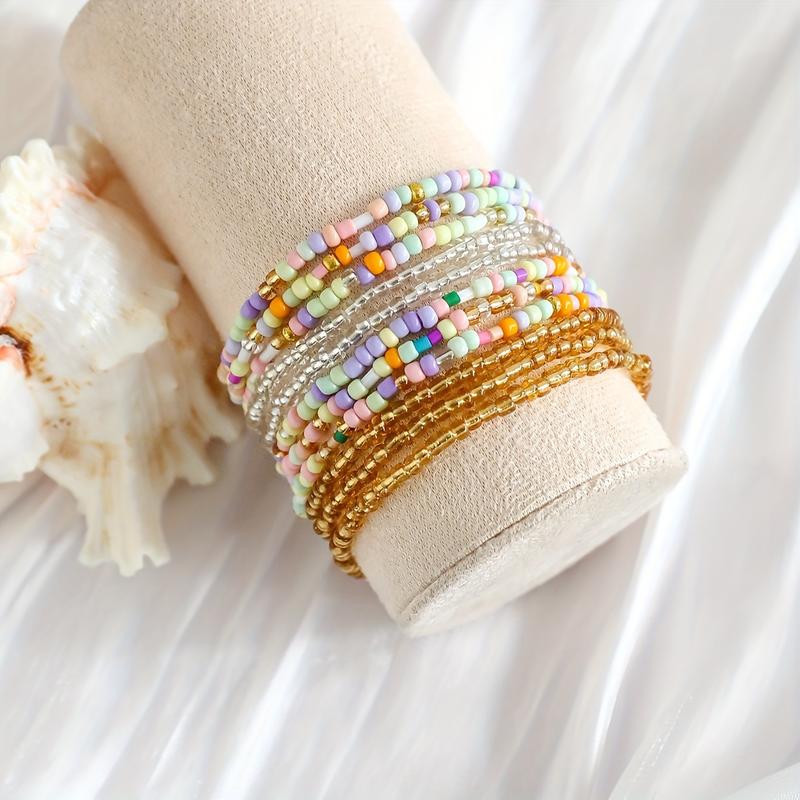 Komplet 11 bransoletek boho w pastelowych kolorach
