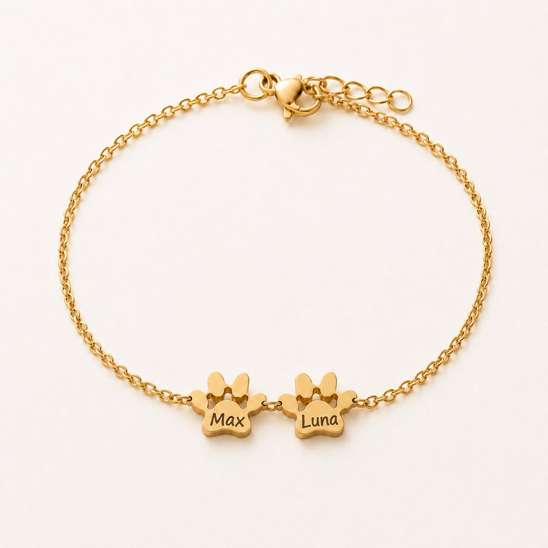 Custom Paw Name Bracelet