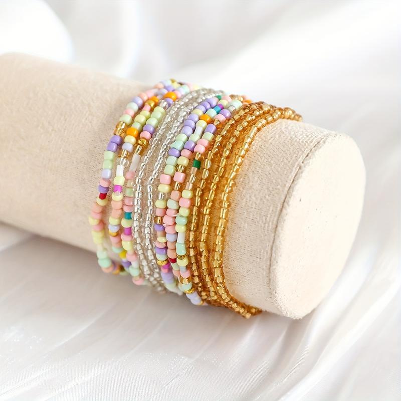 Komplet 11 bransoletek boho w pastelowych kolorach