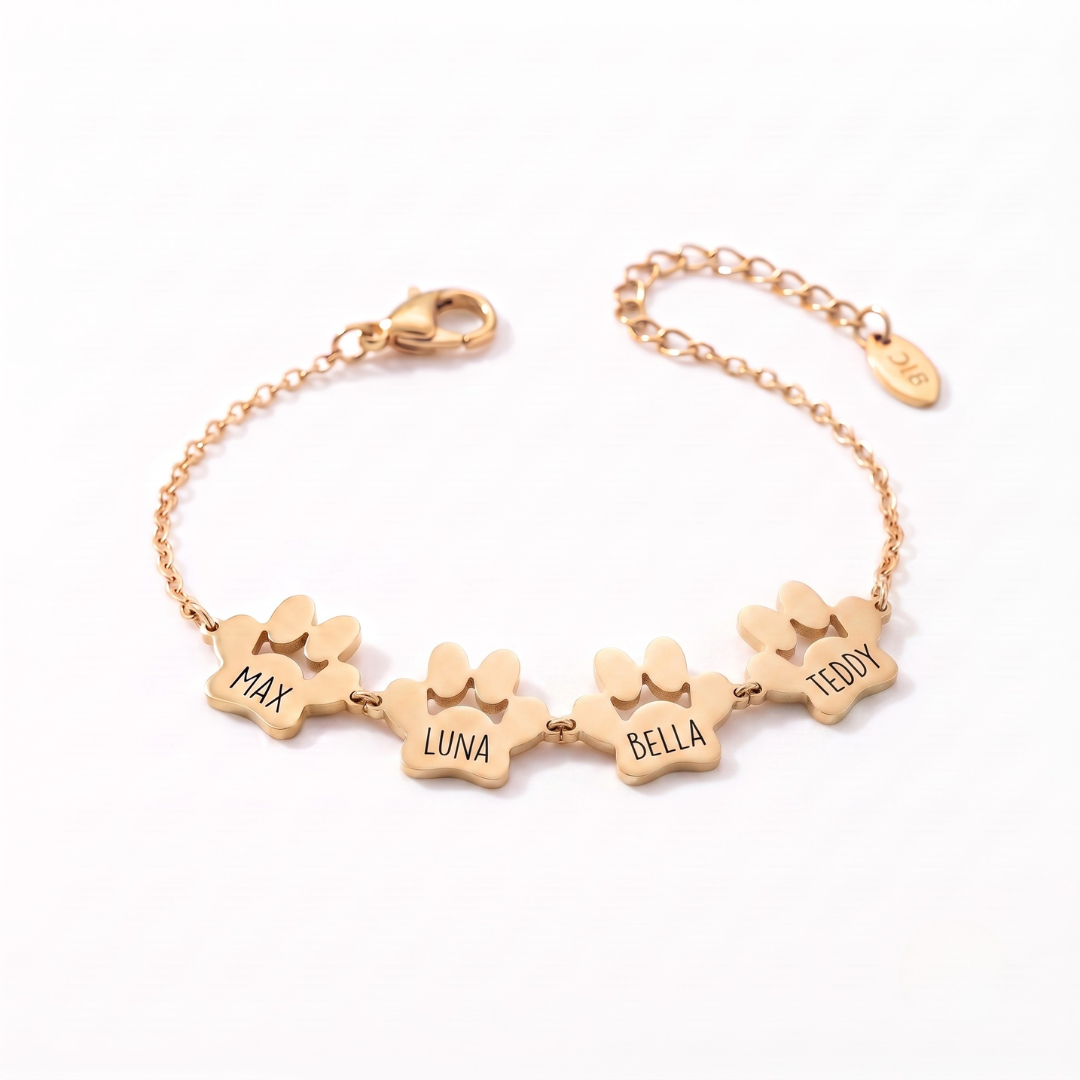 Custom Paw Name Bracelet