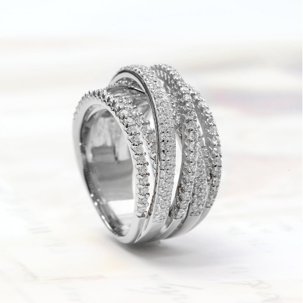 Elegant Diamond Accented Wrap Around Ring