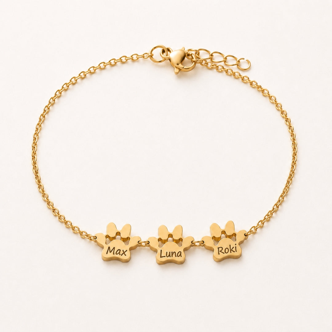 Custom Paw Name Bracelet