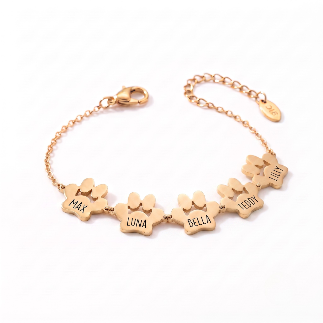 Custom Paw Name Bracelet