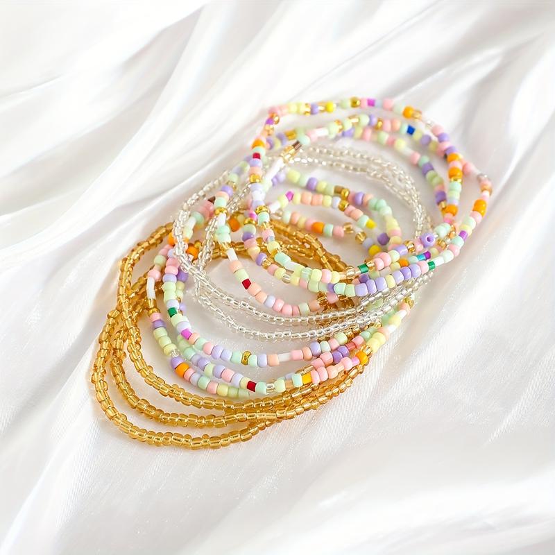 Komplet 11 bransoletek boho w pastelowych kolorach