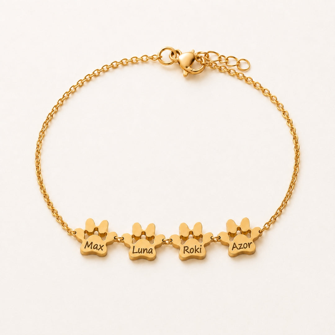 Custom Paw Name Bracelet