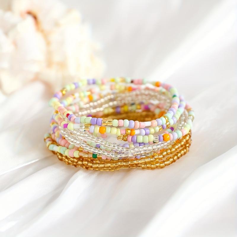 Komplet 11 bransoletek boho w pastelowych kolorach