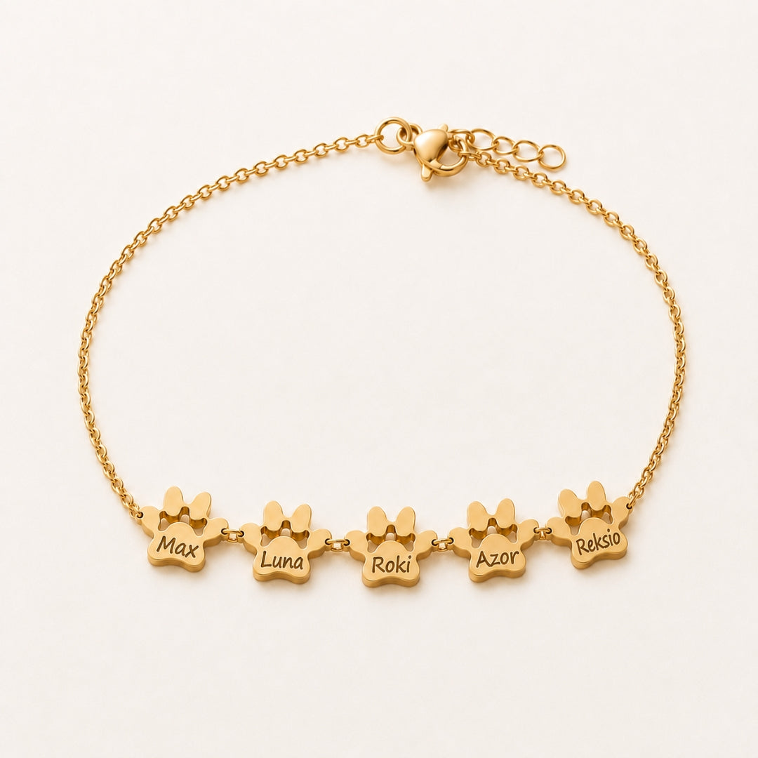 Custom Paw Name Bracelet