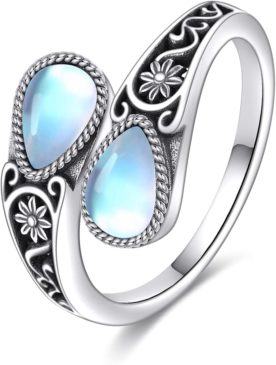 Vintage Natural Inlaid Blue Stone Ring