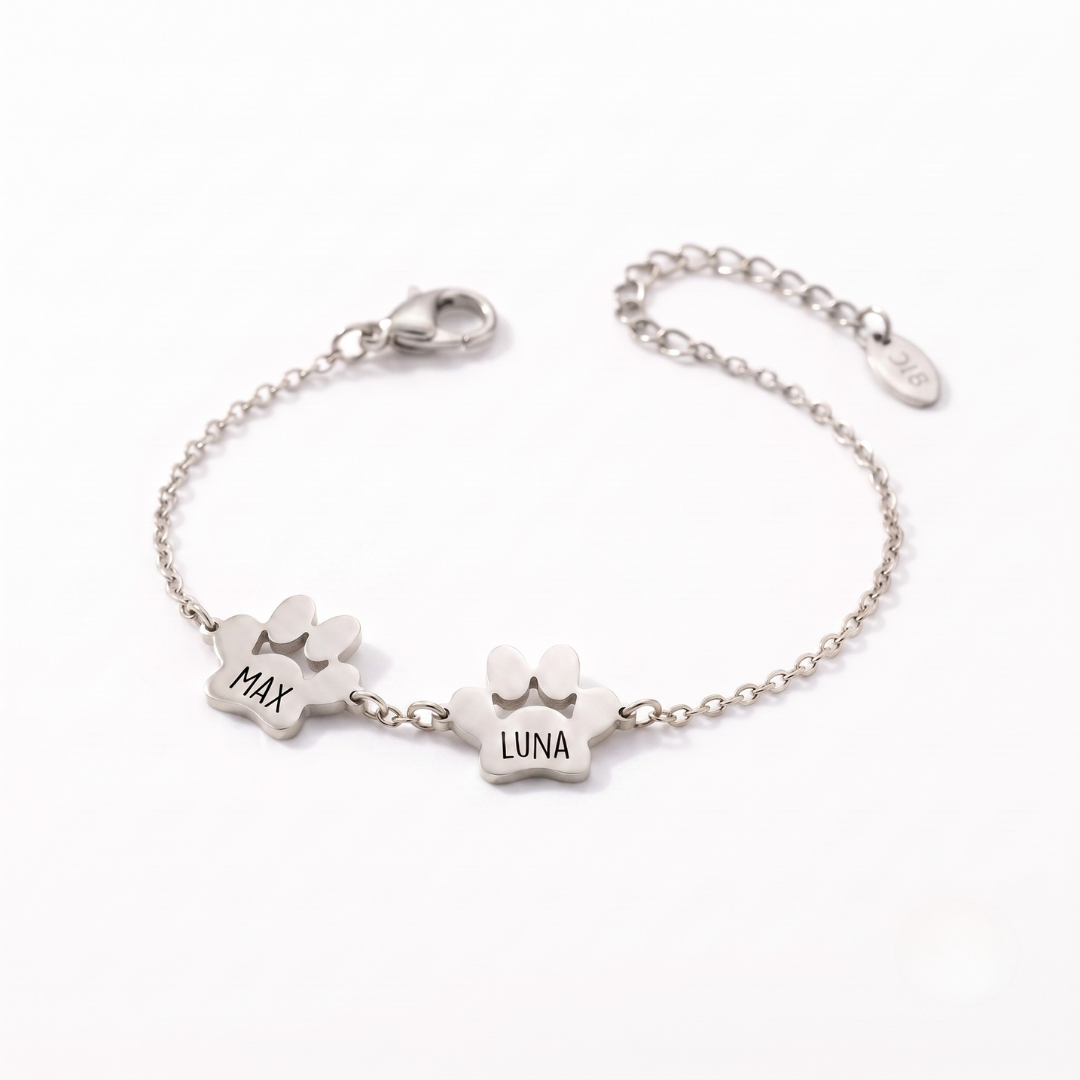 Custom Paw Name Bracelet