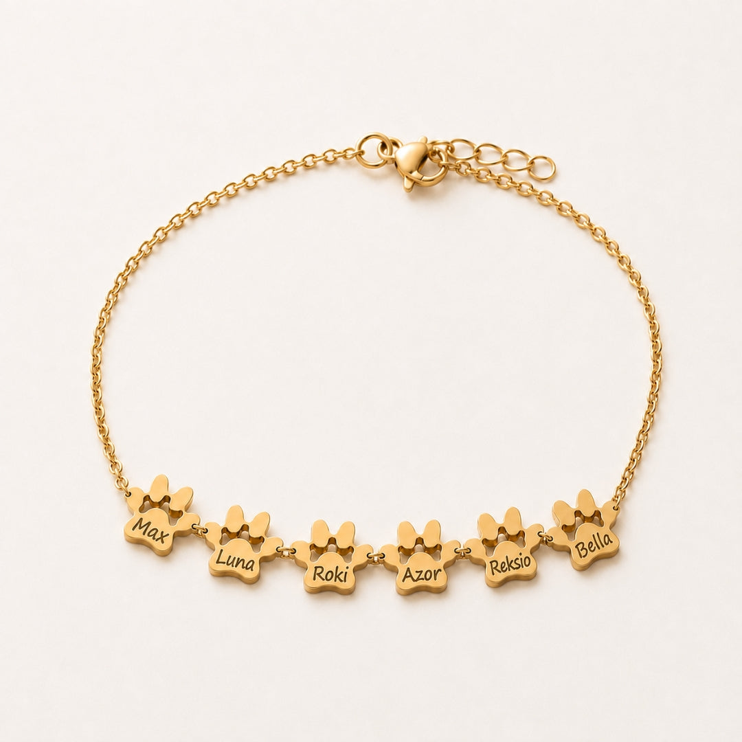 Custom Paw Name Bracelet