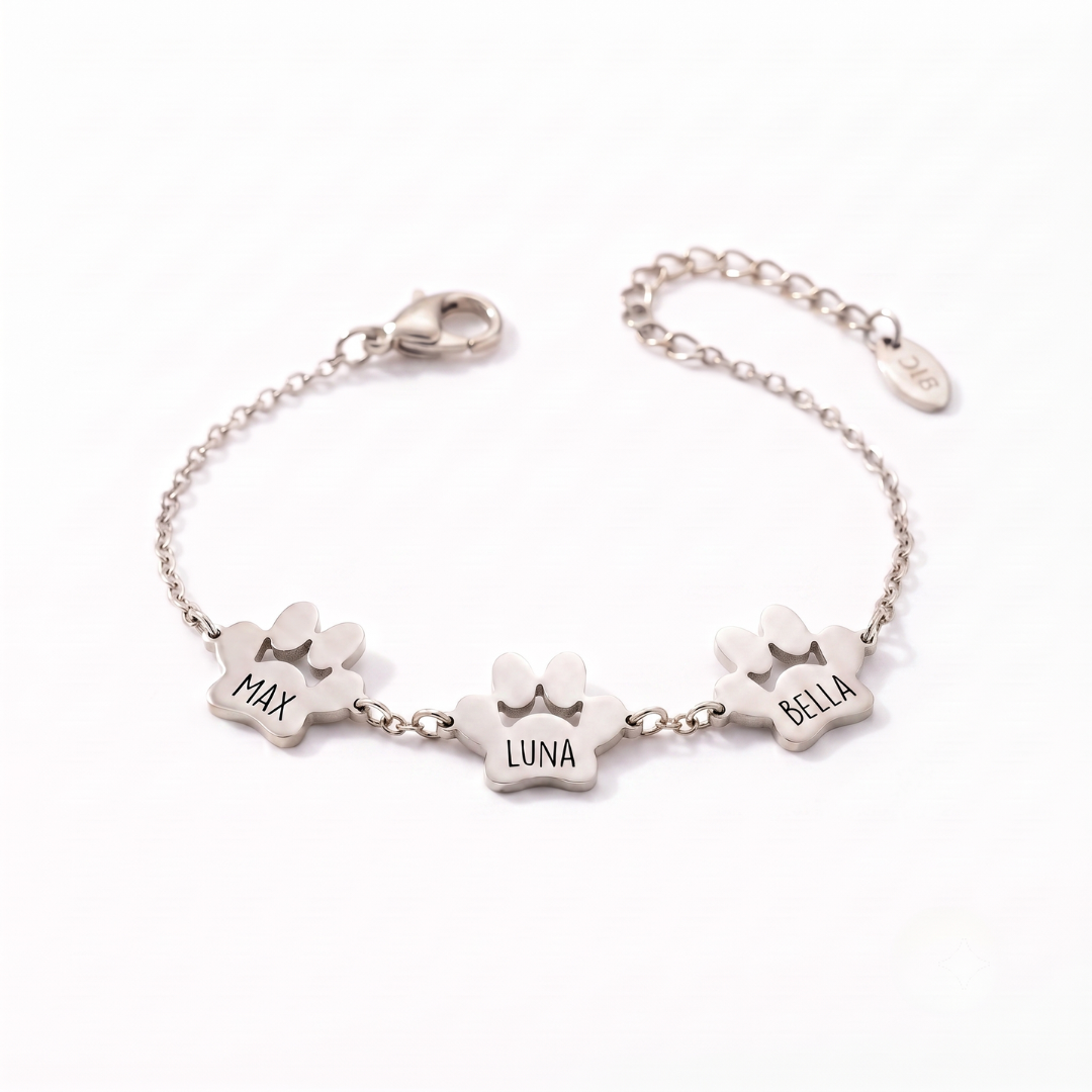 Custom Paw Name Bracelet