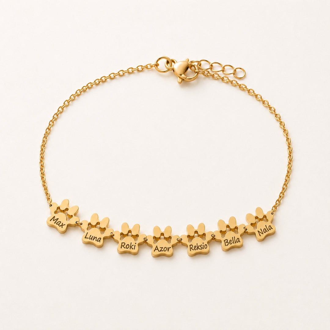 Custom Paw Name Bracelet