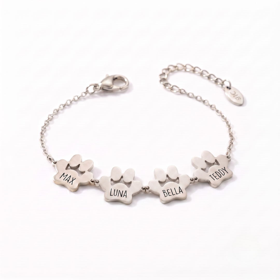 Custom Paw Name Bracelet