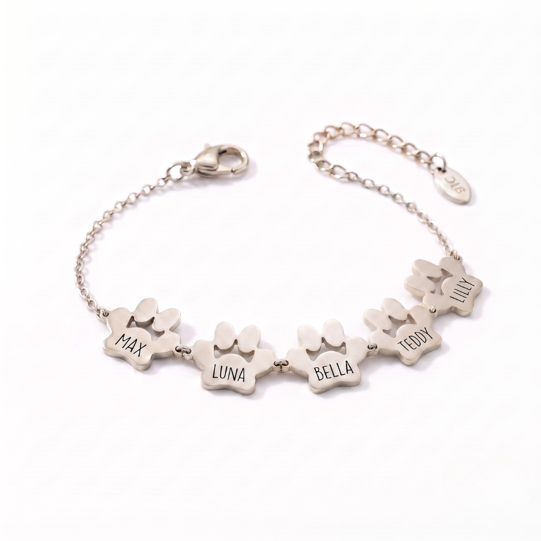 Custom Paw Name Bracelet