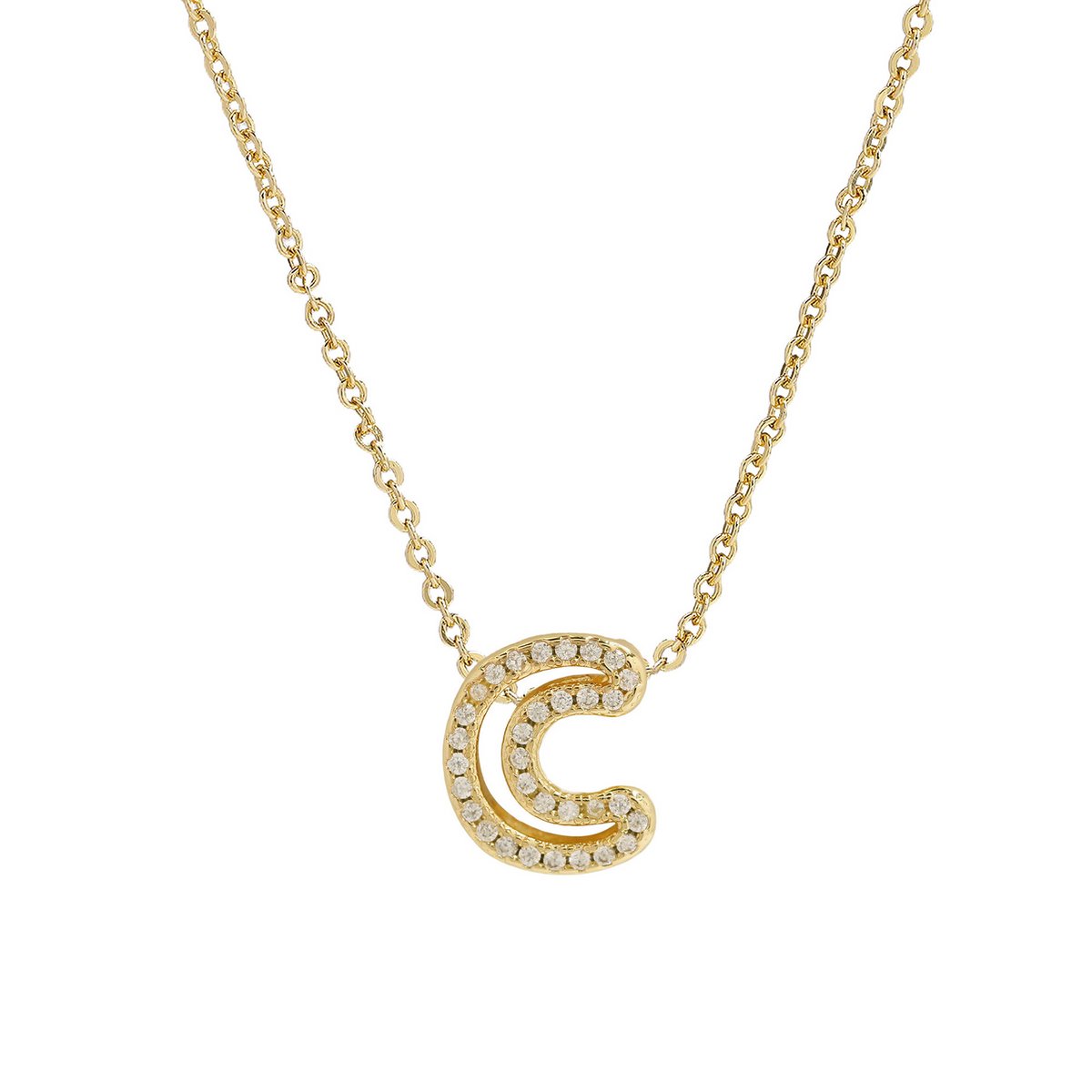 Collana con iniziale e diamanti scintillanti